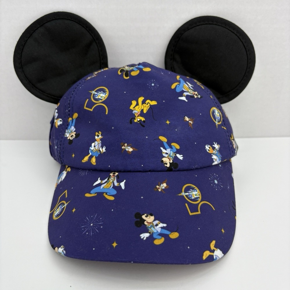 Walt Disney World 50th Anniversary Mickey Mouse Baseball Hat Ears Toddler